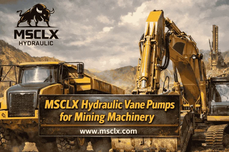 MSCLX hydraulic vane pumps mining machinery shown on heavy-duty excavator equipment