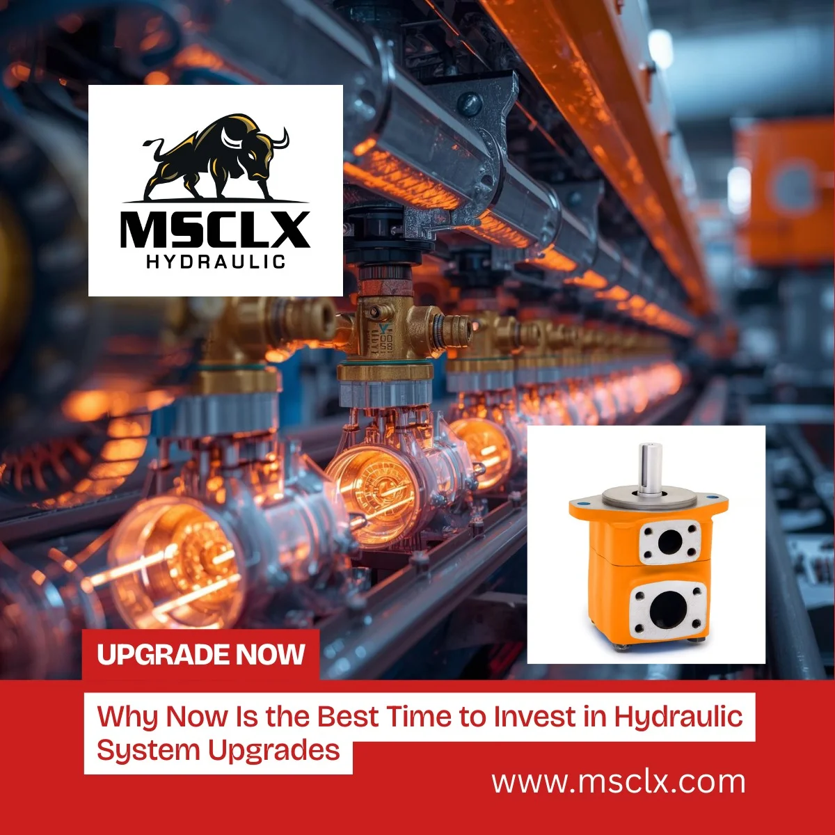 Why Now Is the Best Time to Invest in Hydraulic System Upgrades. MSCLX Hydraulic high-efficiency vane pump for industrial system upgrades” Industrial hydraulic system upgraded for efficiency and reliability by MSCLX Hydraulic” echnician performing hydraulic system maintenance to reduce downtime and improve performance”